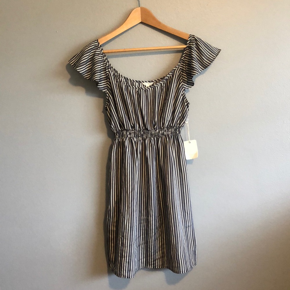 I Love H81 Grey and White Striped Dress